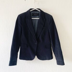 Zara Polka Dot Blazer With Elbow Patches